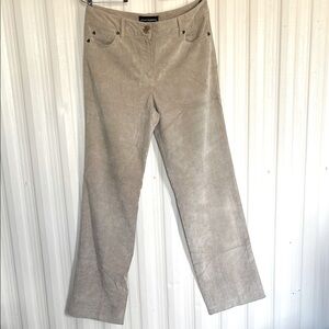 SHARAGANO Soft Tan Corduroy High Rise Straight Leg Pants Womens 6